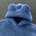 thumbnail image 6 of Toddler Boys Girls Flannel Hooded Loungewear Set, Warm Top & Pants Home Wear Blue 2 Years, 6 of 7