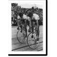 thumbnail image 2 of Historic Framed Print, Olympiasieger Toni Merkens und der Amerikaner Sellinger beim Start zum Ausscheidungslauf des 1000-Meter-Malfahrens, 17-7/8" x 21-7/8", 2 of 9