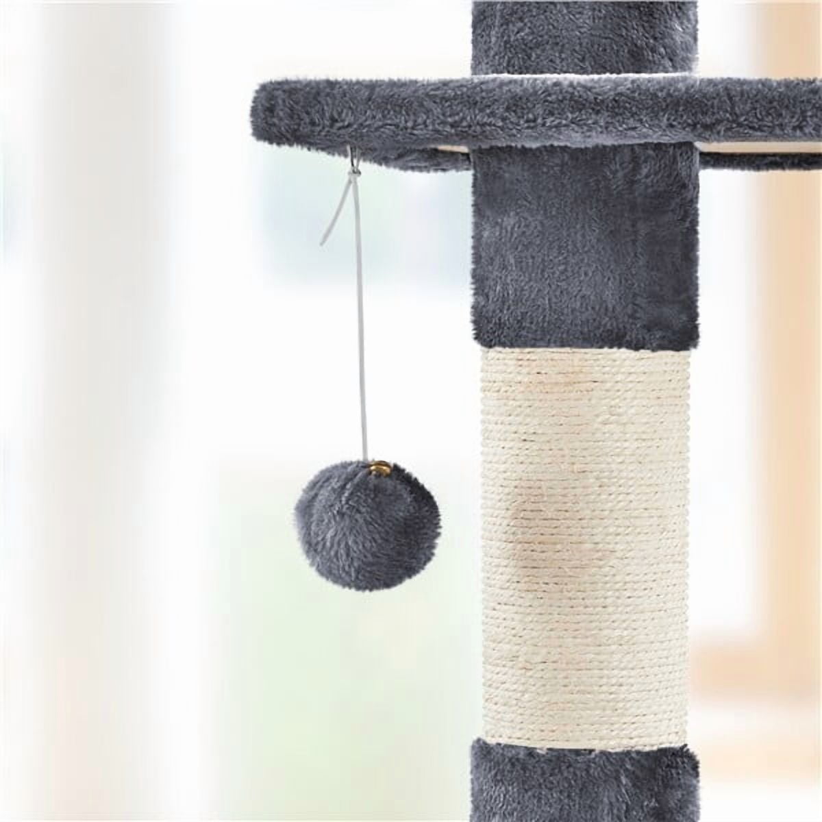 WDZS Cat Tree, Floor to Ceiling Cat Tower for Large Cats, 89-104.5in Height Adjustable Tall Climbing Tree w/Scratching Posts, Condo and Perches