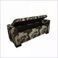 thumbnail image 3 of Storage Bench 48” Long, Black Finish, Dark Brown Floral Pattern | Dark Brown | Cotton, 3 of 5