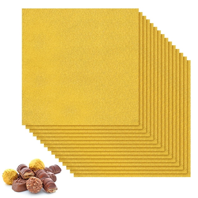 200 envoltorios de caramelos: láminas de aluminio de 15 x 15 cm para chocolate y dulces, precortadas para envolver alimentos y fiestas.
