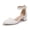 White, variant on LuckLilac Women's Round Toe Pumps Ankle Strap Low Buckle Block Heel Sandals Dress Wedding Office Party Shoes