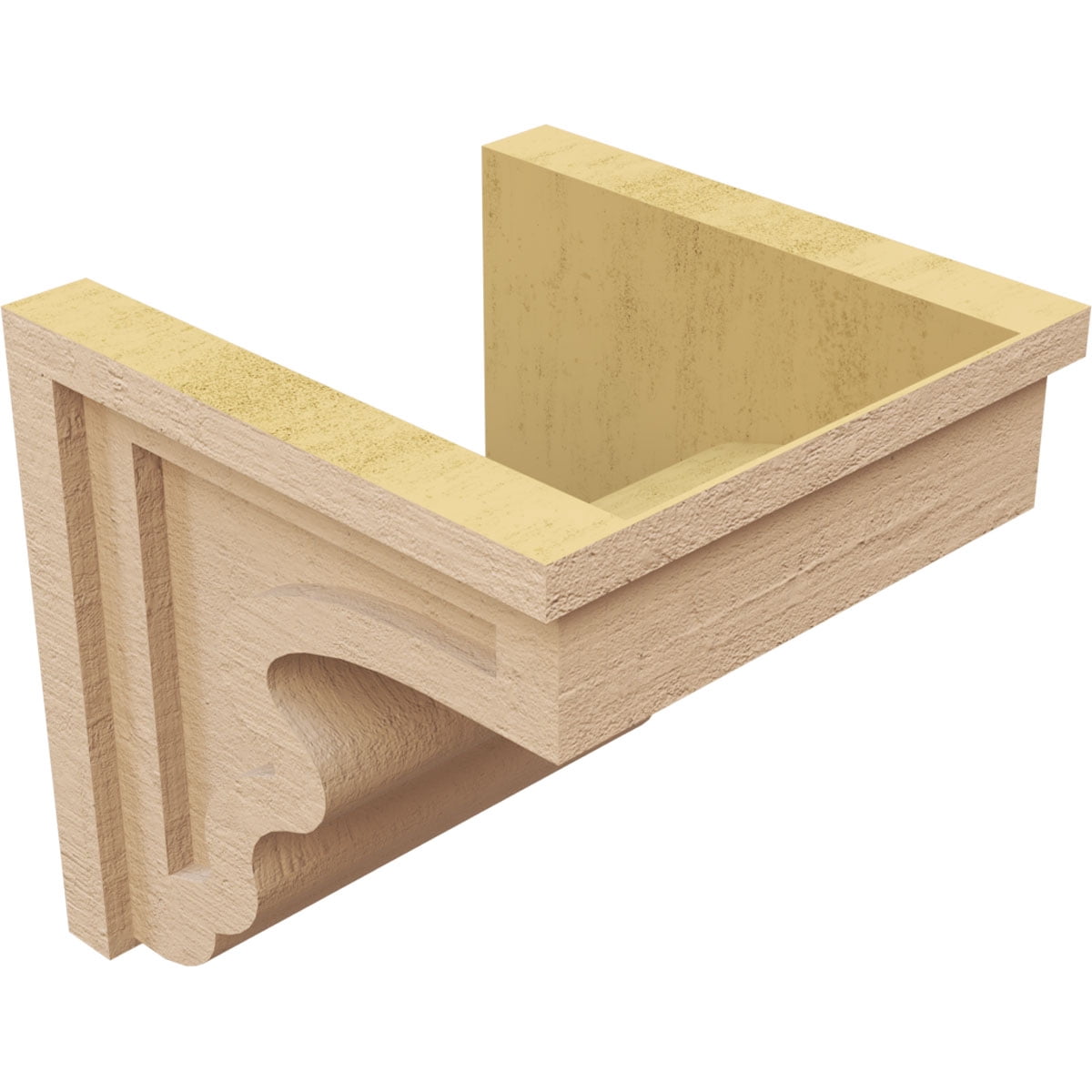 11"W x 11"D x 11"H Wide Highland Rough Cedar Woodgrain TimberThane Corbel, Primed Tan