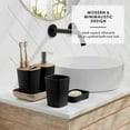 thumbnail image 5 of Clara Clark  Bamboo Bathroom Accessories Set with Shower Curtain Set, Toilet Brush, Trash Can & Soap Dispenser Complete Set + Bath Rugs - Black, 5 of 5