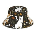 thumbnail image 3 of Daiia Bones And Leaves Pattern Bucket Hat - Trendy Cotton Sun Hat for Beach, Golf, Fishing - Fun Outdoor Vacation Boonie for Men and Women, 3 of 9