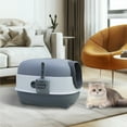 thumbnail image 4 of BingoPaw Enclosed Cat Litter Box Oval Oblong Hooded Cat Litter Tray Box with Litter Scoop, 4 of 11