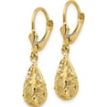 thumbnail image 2 of 14K Yellow Gold Polished Diamond-Cut Filigree Dangle Leverback Earrings (30 X 7) Made In United States k116, 2 of 5