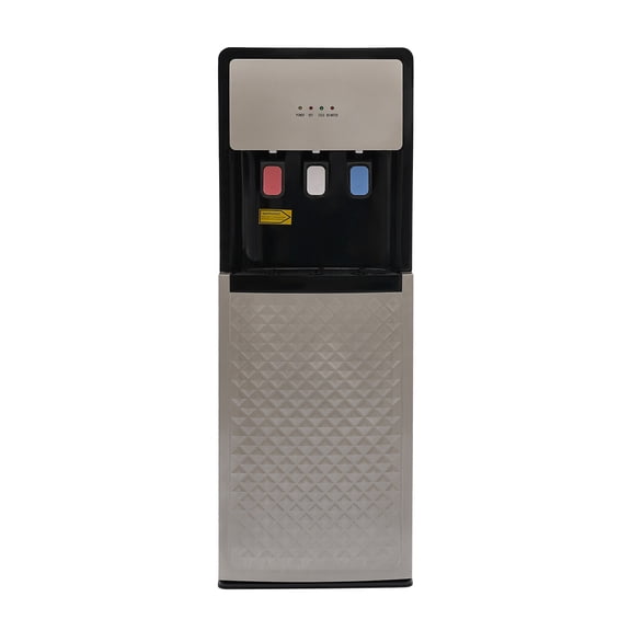 Water Cooler Dispenser Bottom Loading, Hot Cold Room Temperature Stand Water Dispenser 110V for Home Office, 5L/H Hot 2L/H Cold, Silver Gray