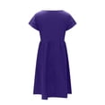 thumbnail image 4 of QLEICOM Women's Summer Casual Short Sleeve Crewneck Swing Dress Casual Flowy Tiered Midi Beach Dress with Pockets Purple XXL, US Size: 12, 4 of 4