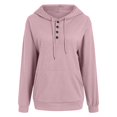 thumbnail image 4 of Towmus Womens Sweatshirts with Hood Half Button Collar Hoodies Drawstring Sweatshirts Hoodie Pullover Tops S-4XL, 4 of 9