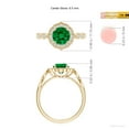 thumbnail image 5 of ANGARA Lab Grown Vintage Inspired Round Emerald Ornate Halo Engagement Ring for Women in 14K Yellow Gold (Size-6.5mm) | May Birthstone, Anniversary, Jewelry Gift for Women | Lab-Grown Emerald Ring, 5 of 8