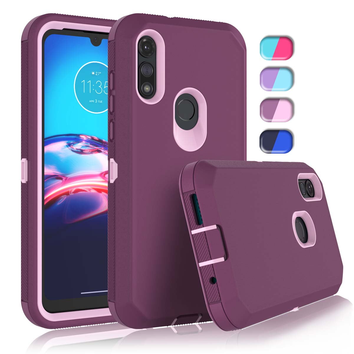 For Moto E (2020) Cases, Sturdy Phone Case for Moto E7, Tekcoo Full