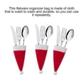 thumbnail image 4 of Linyer Tableware Santa Claus Hat Holder Fork Chopstick Cloth Pouch Kitchen Dining Table Decoration Ornament Home Decor 5 Pieces, 4 of 8