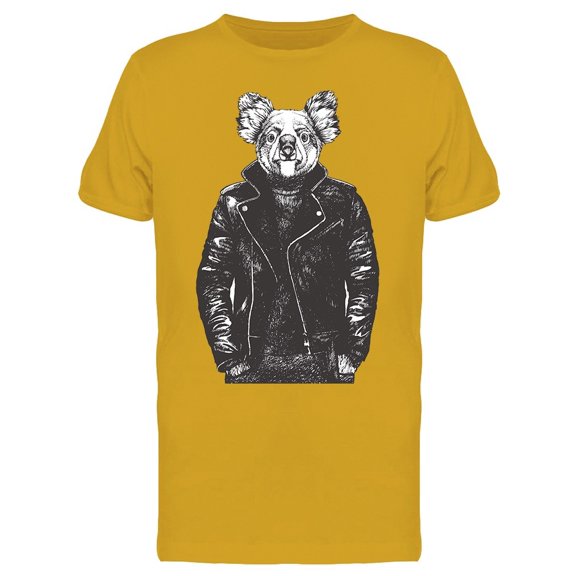 Koala In Leather Jacket Tee Men's -Image by Shutterstock