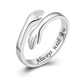 thumbnail image 1 of Bague Câlin Argent Réglable en Alliage Bague Intérieure Lettrage Couple Simple Bague Bijoux, 1 of 7