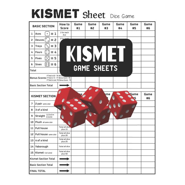 Kismet Game Sheets Kismet Score Pads (Paperback)