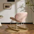 thumbnail image 7 of UBesGoo Nursery Rocking Chair, Modern Accent Chair with Padded Seat and Wooden Metal Frame, Teddy Fleece Upholstered Glider Rocker, Comfy Nest Style, Pink, 7 of 7