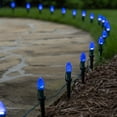 thumbnail image 6 of Wintergreen Lighting C7 Blue OptiCore Faceted LED Pathway Light Kit, 25 Lights, 12" Spacing, Green Wire, 25 ft, 6 of 8