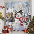 thumbnail image 6 of Christmas Xmas Shower Curtain, 36" x 72", Tree Night Snowman Winter Bird Waterproof Bathroom Curtain Washable Shower Curtain Set with 12 Hooks, 6 of 6