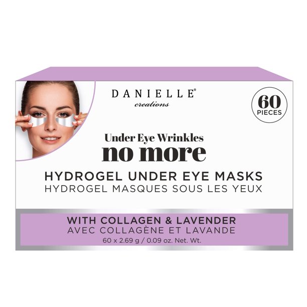 Mascarillas antiarrugas de hidrogel debajo de los ojos con colágeno y lavanda