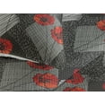thumbnail image 3 of Ambesonne Poppy Quilted Bedspread Set 3 Pcs, Boho Abstract Flowers Neutral, King, Dark Coral Pale Grey, 3 of 4