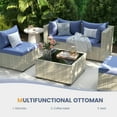 thumbnail image 4 of Techmilly 5 Pieces Outdoor Patio Furniture Set, Outdoor Wicker Patio Conversation Set with Cushions for Backyard, Porch, Garden(Haze Blue), 4 of 8