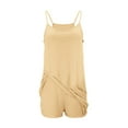 thumbnail image 6 of Yubnlvae Athletic Romper Dress for Women - Sleeveless Workout Outfits (Built-In Shorts, Vacation & Gym Wear) Yellow M, 6 of 8