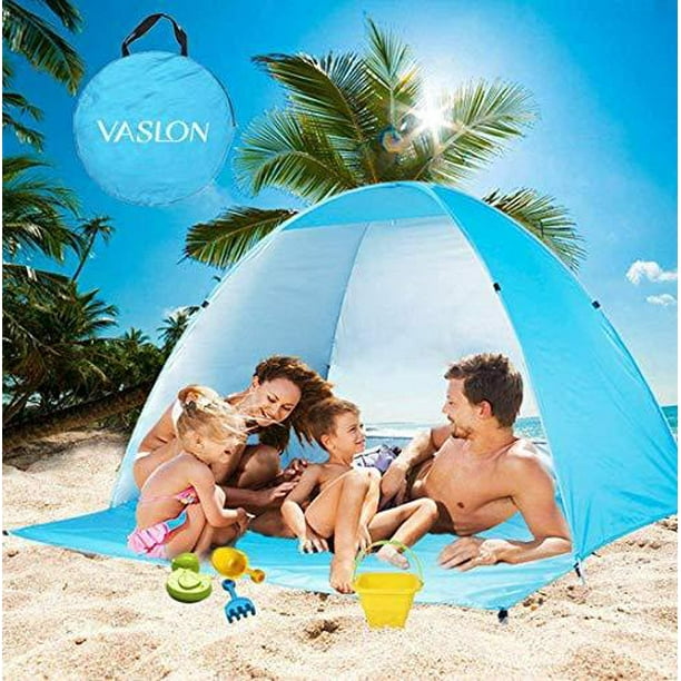 UPF 50+ Easy Pop Up Beach Tent Sun Shelter 3-4 Person Instant