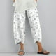 thumbnail image 2 of Gibobby pantalones de vestir mujer Pantalón de cintura elástica para mujer, pantalón con bolsillo, pantalón holgado, estampado, pantalón corto holgado de , pantalón largo informal (Gris, XL), 2 of 5