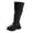 Black#kids shose girl boots, variant on Kids Girl Winter Boots Preppy High Calf Slip On Boot with Buckle Strap Lug Sole Knee Length Fall Fashion Shoes White,32