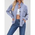 thumbnail image 4 of Womens Sweater Cardigan Long Sleeve Fall Button Down Knit Tops with Pockets Casual Loose Coats Jackets Blue S, 4 of 7