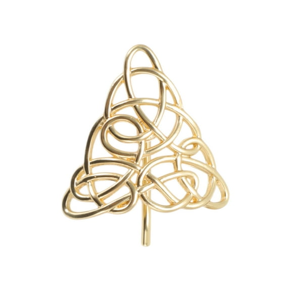 Unique Bargains 1 Pc Ponytail Buckle Hair Clip Triangle Lines Hair Ponytail Cuff for Women Matte Gold Tone