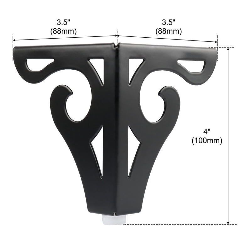 Unique Bargains 4-Pack Metal Furniture Legs Foot Table Shelves Black 4" Height Unique Bargains 4-Pack Metal Furniture Legs Foot Table Shelves Black 4" Height
