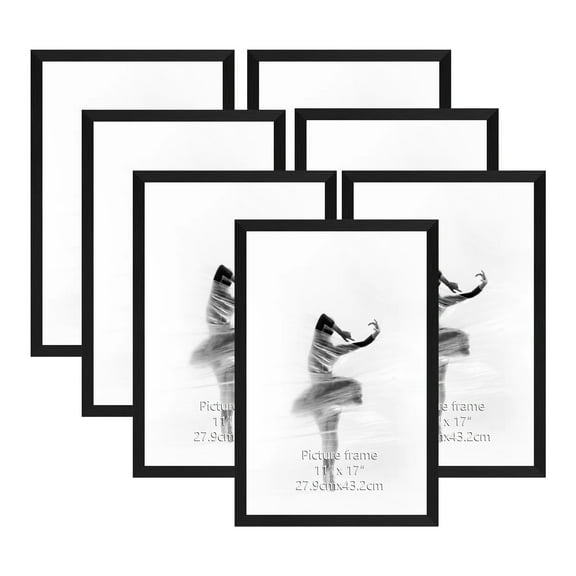 CRUGLA 11x17 Picture Frames Black Poster Frame for Gallery Wall, Set of 7