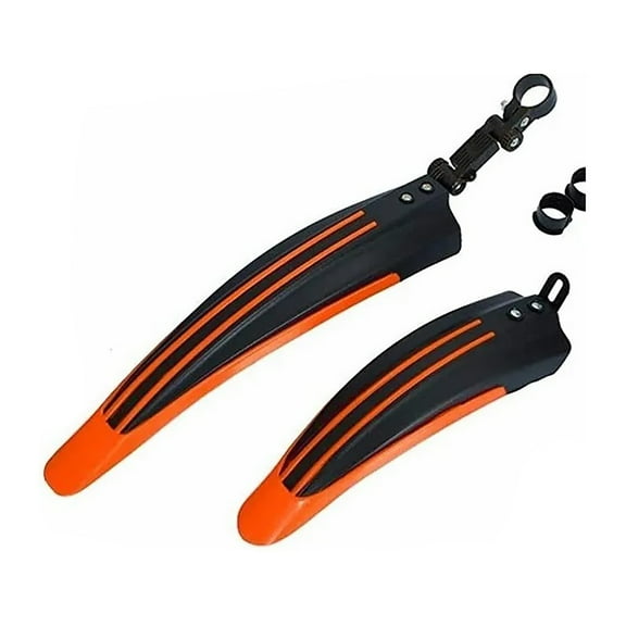 2PCS Bike Front and Rear Mudguards Orange PP Mountain Bike Mud Guards Replacement for Cycling