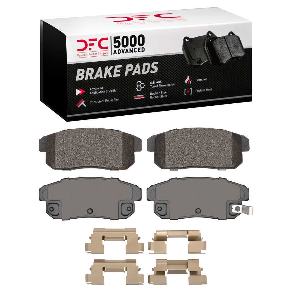 Dynamic Friction Company 1551-1008-01 DFC 5000 Advanced Brake Pads - Semi Metallic and Hardware Kit