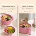 thumbnail image 3 of Microwave Ramen Bowl Set, Portable Roman Noodles Bowl with Lid, 33 Oz Ramen Noodle Bowl Instant Cooking for College Dorm Room Essentials, Dishwasher-Safe (Green+Pink), 3 of 6