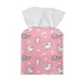 thumbnail image 2 of Psesaysky Decorative Tissue Box Cover Square Cute Kitty - Waterproof Pink Leather Tissues Cube Boxes Holder Aesthetic Desk Decor for Room, Home & Office, 2 of 7