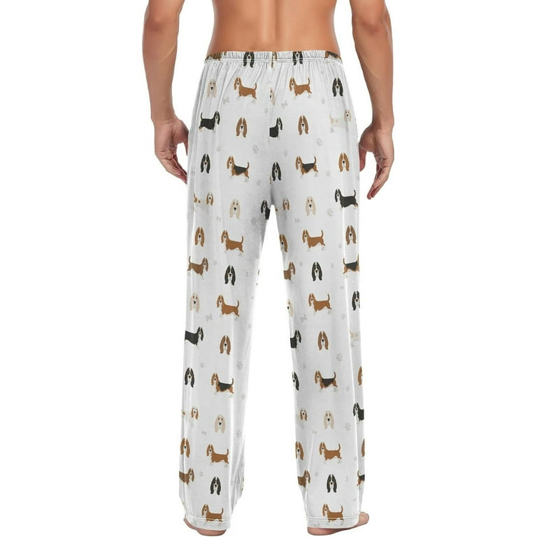 FREEAMG Basset Hound Puppy Pattern Men s Pajama Pants Sleepwear Lounge Pajama Bottoms Walmart