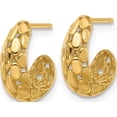 thumbnail image 2 of 14K Yellow Gold Textured J Hoop Post Earrings (Width 5.5) (Length 12.75) - Jbsp, 2 of 5