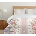 thumbnail image 4 of Ambesonne Daisies Art Duvet Cover Set, Pastel Daisy Flowers, Twin, White Pink Pale Ceil Blue, 4 of 4