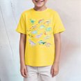 thumbnail image 2 of TOWED22 Boys Short Sleeve Shirts Crew Neck T-Shirts Mix of Graphic and Plain Tees Casual Tops(Yellow,3-4 Y), 2 of 4