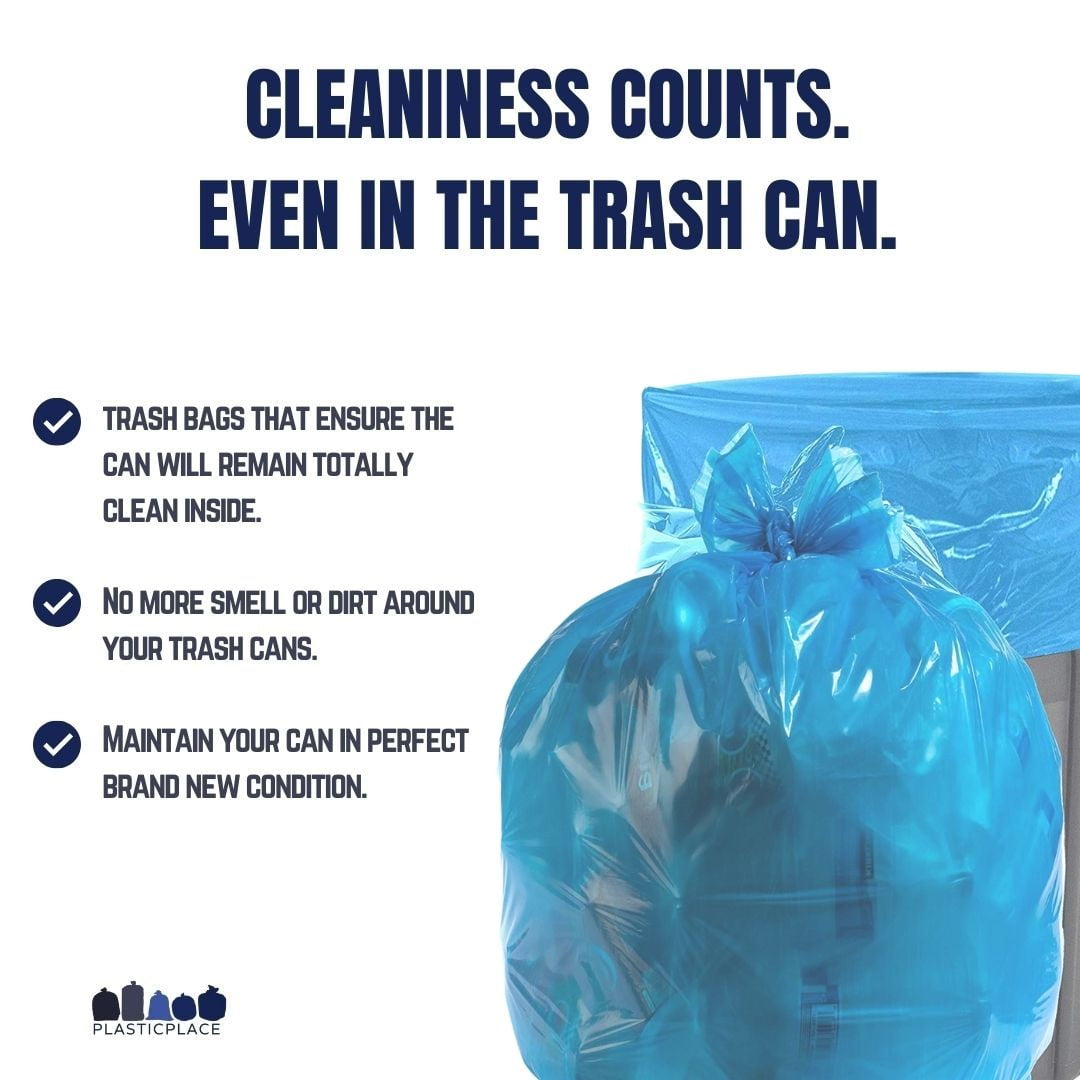Plasticplace 95-96 Gallon Trash Bag, 50 Count, Clear 