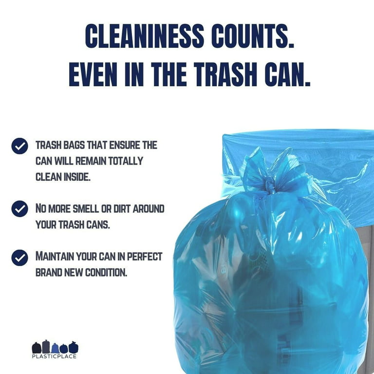 Plasticplace 95-96 Gallon Garbage Can Liners â”‚ 2 Mil â”‚ Clear Heavy Duty Trash  Bags â”‚ 61â€ x 68â€ (50 Count)