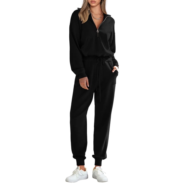 Conjunto Deportivo PRETTYGARDEN Mujer 2 Piezas con Pantalón Jogger y Cierre Talla M