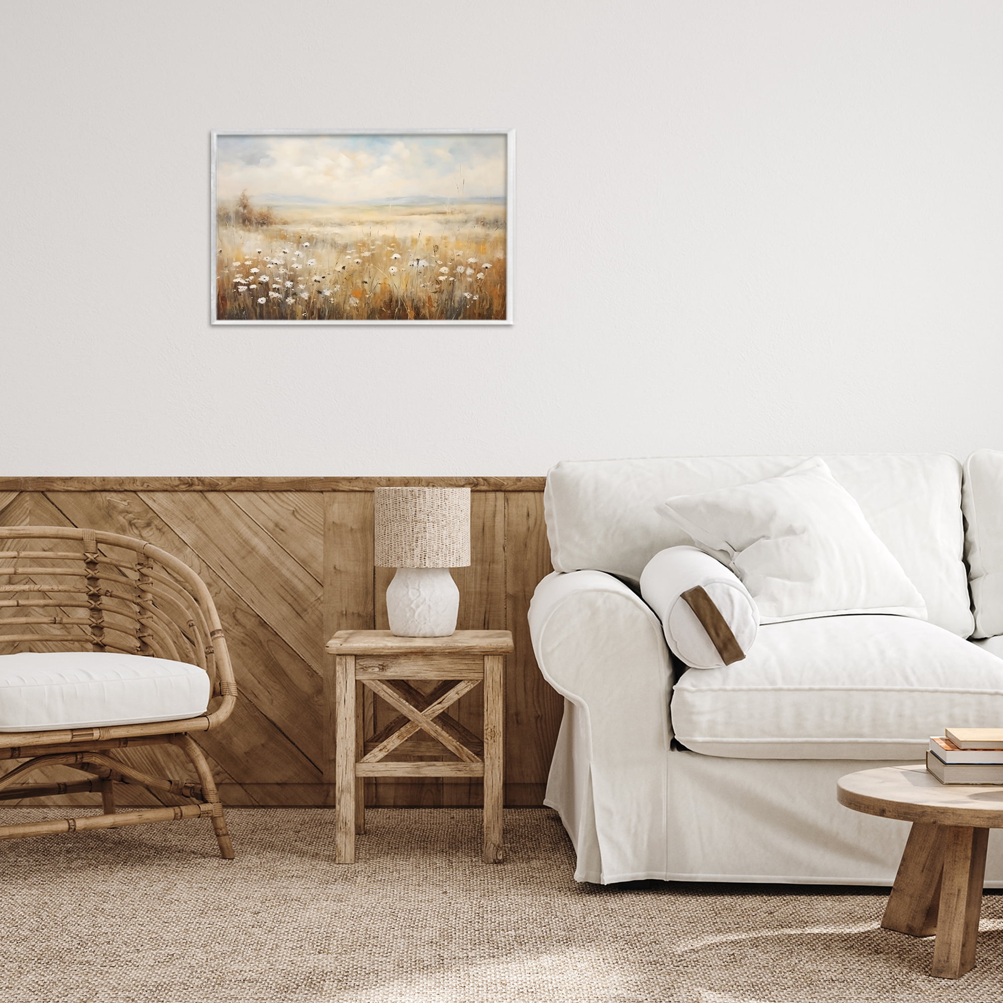 Stupell Industries Neutral Land Calmness White Framed Giclee Art, design by Creative Studio
