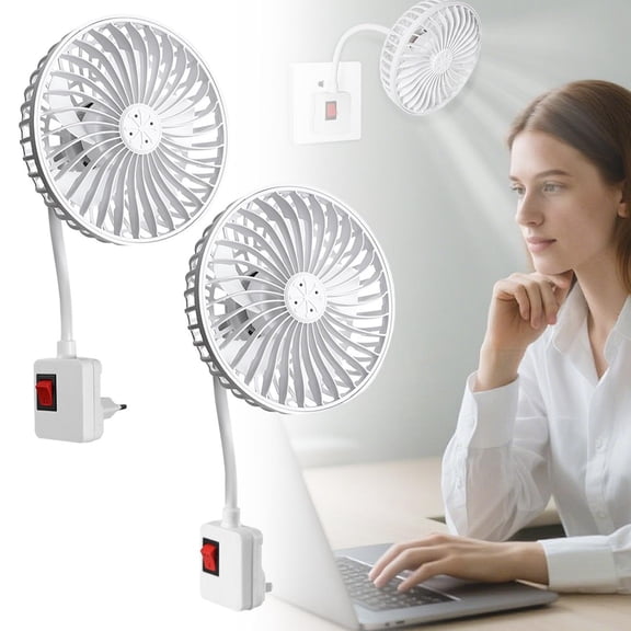 Noothes Light Socket Fan with 360 Degree Flexible Adjustable Quiet Small Plug in Fan Includes Adapter for Bedroom Bathroom and Dorm Use
