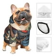 thumbnail image 3 of Gaeub Samurai Frog Guitar Dog Hoodie Sweatshirts Warm Dog Clothes for Small Dogs,Puppy and Cat Costume-, 3 of 7
