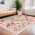 thumbnail image 2 of Rugs for Bedroom 8x10 Area Rugs for Living Room Washable Rug Non Slip Throw Carpet for Bedside Dorm Dining Room Indoor Soft Light Floral Home Decor, 2 of 8