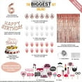 thumbnail image 2 of 6th Birthday Decoration Rose Gold, 6 Party Supplies Decoration, 6th Sash, 6 Cake Topper, 6th Photo Props, confetti Balloons, Curtain, 2 of 4
